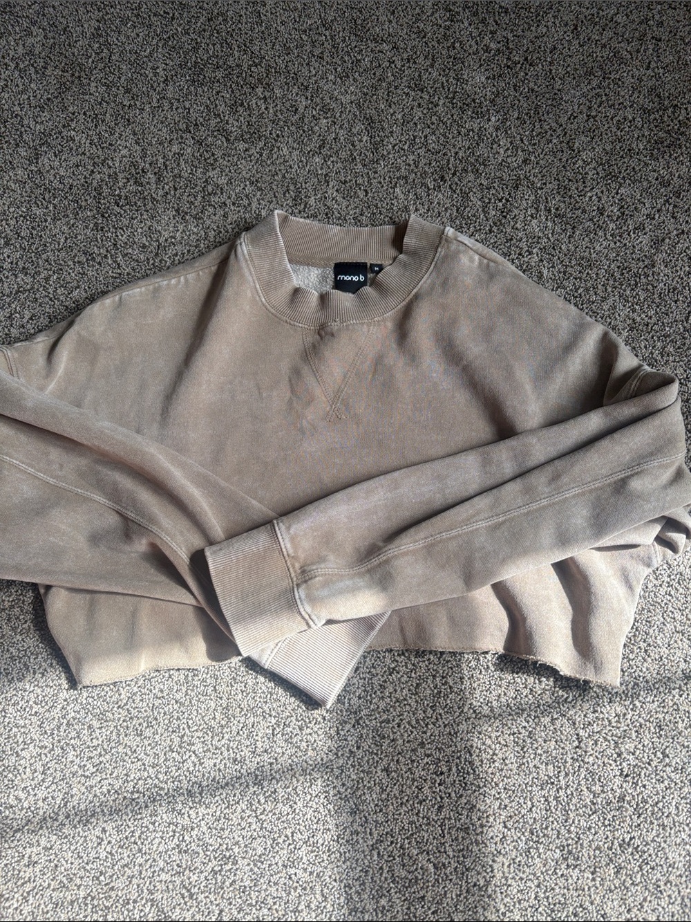 Mono B Taupe Cropped Sweatshirt